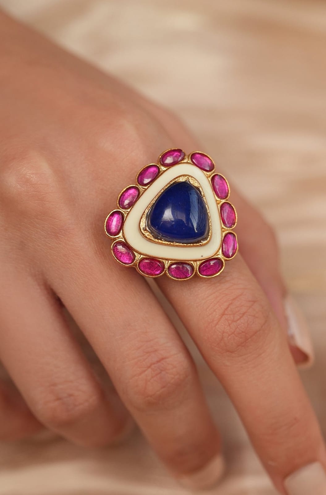 Blue Mirage Triangle Ring