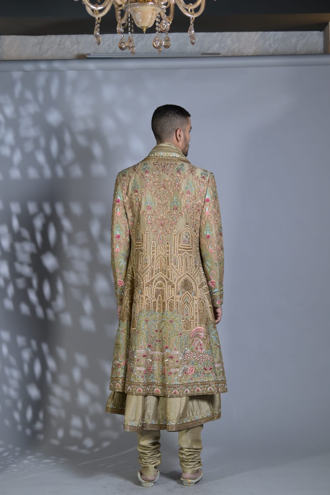 Saturated Green Sherwani Set