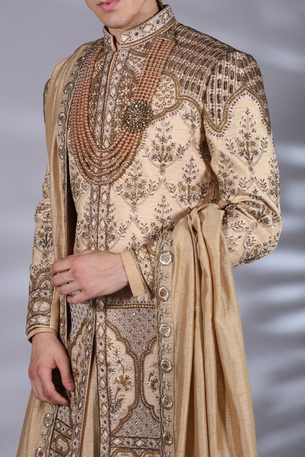 Champagne Brown Sherwani Set