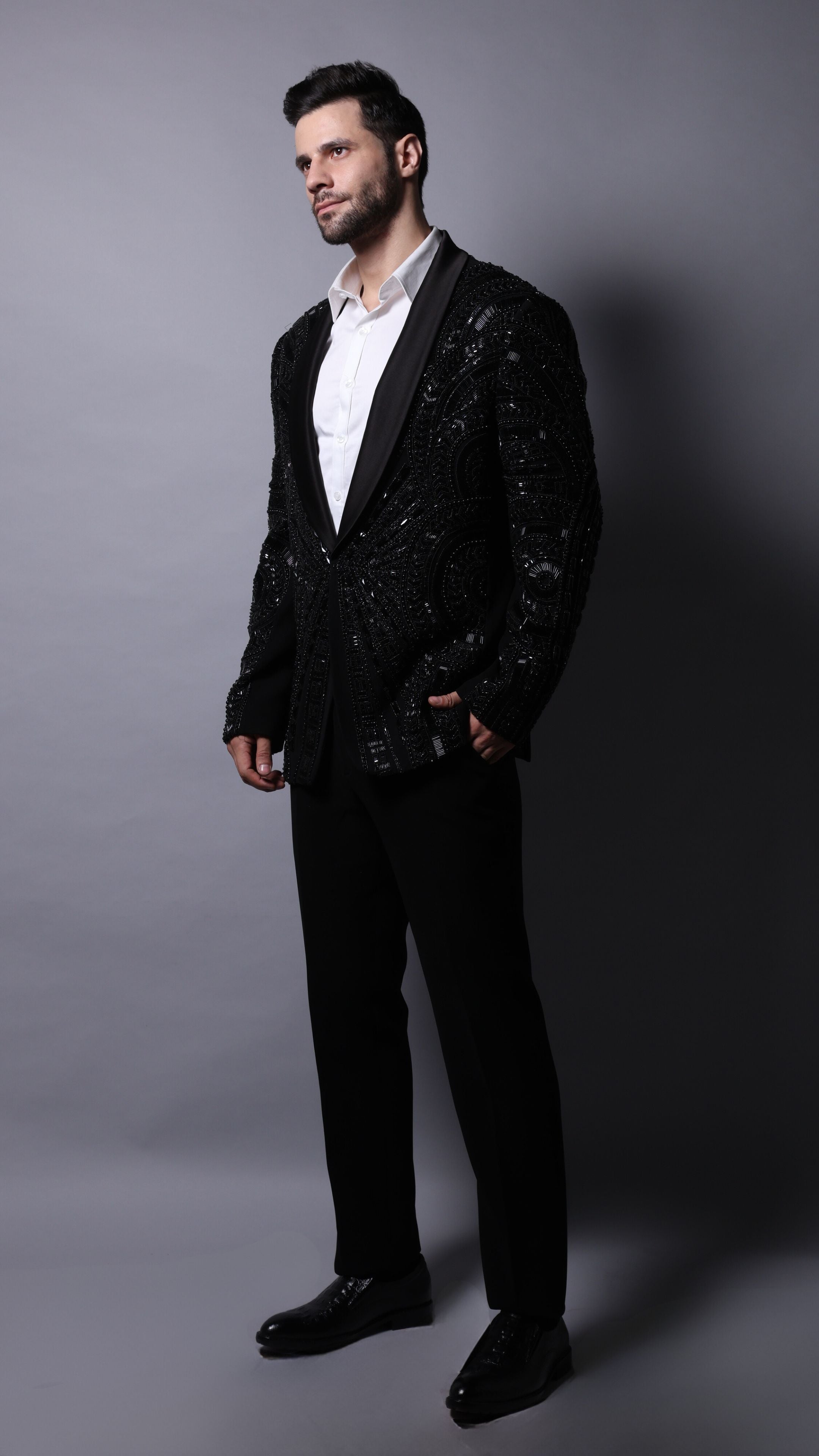 Sequin Pattern Tuxedo Suit