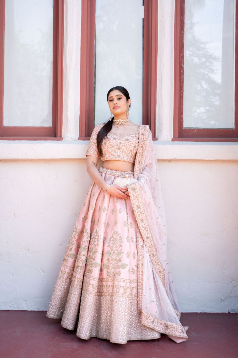 slim fit dress slacks Pink Shaded Silk Lehenga Choli