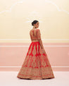 red lehenga