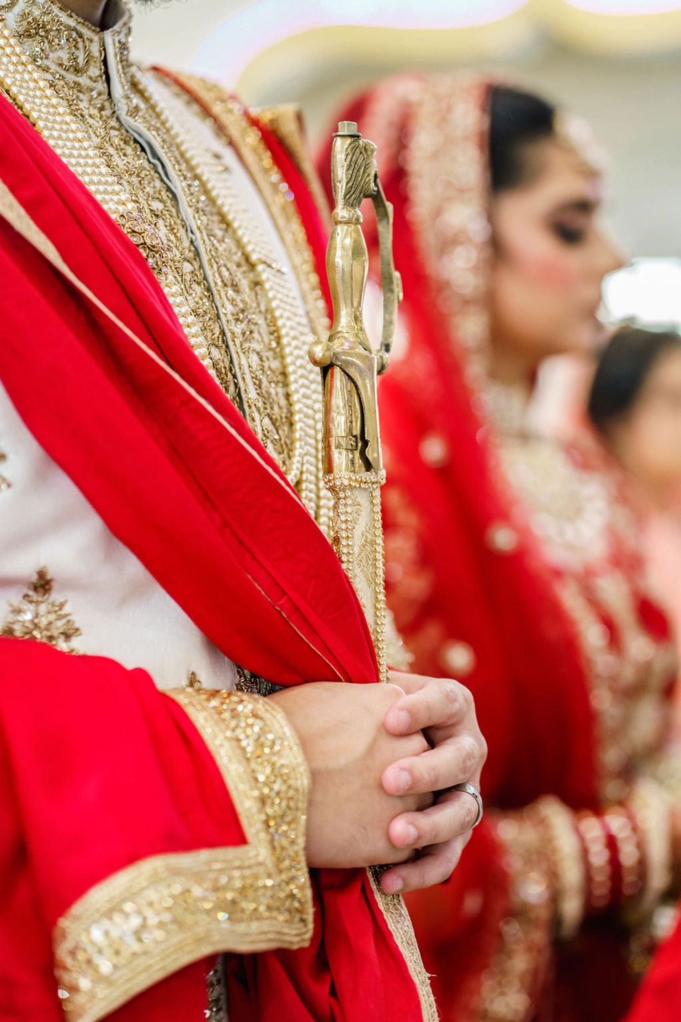 Bridal Wear Lehengas Silk & Net Fabrics- Red & White colour – Vpnam