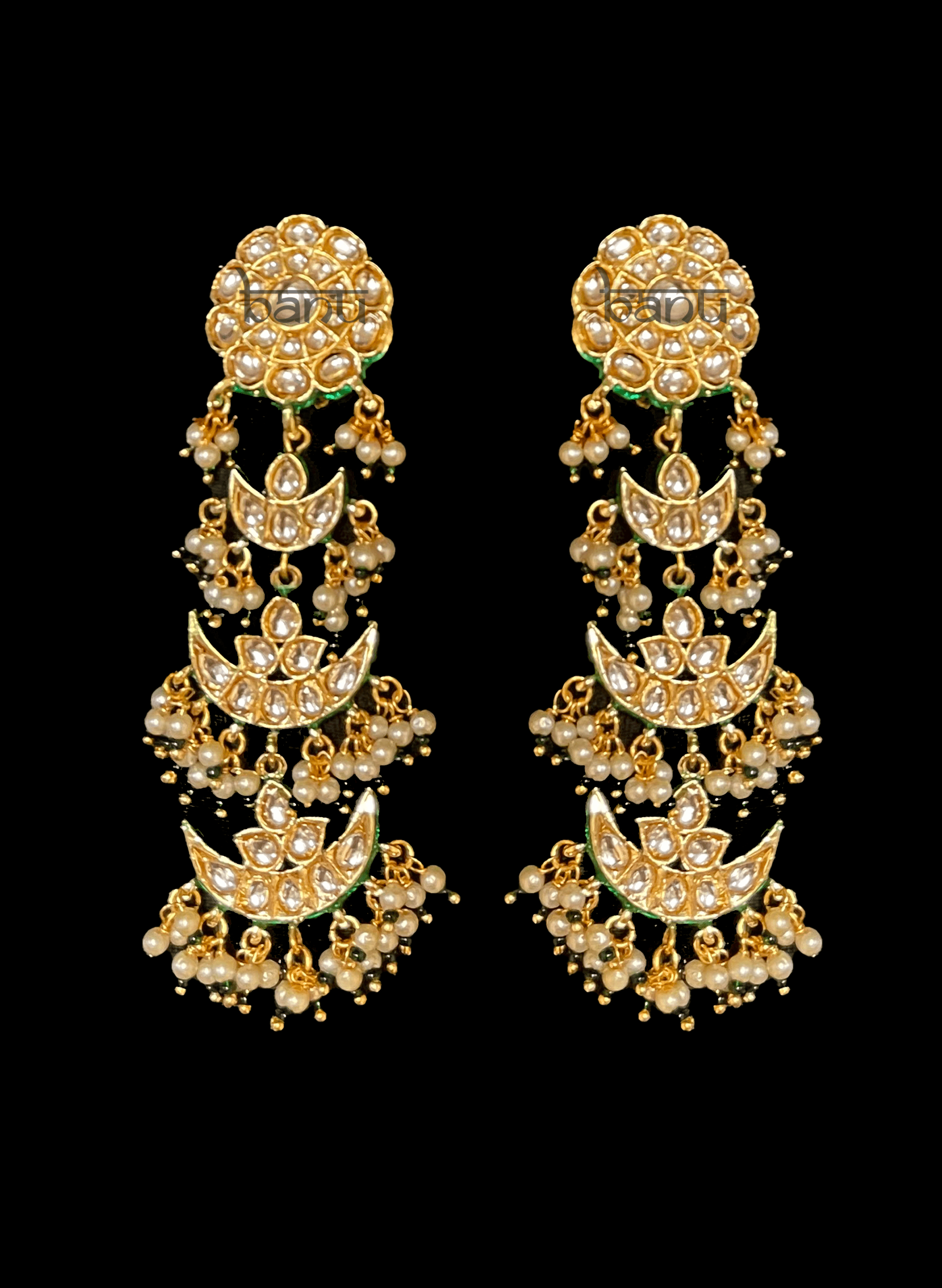 Neerja - Bridal Choker w/ Long Necklace, Earrings of Kundan for Indian Brides