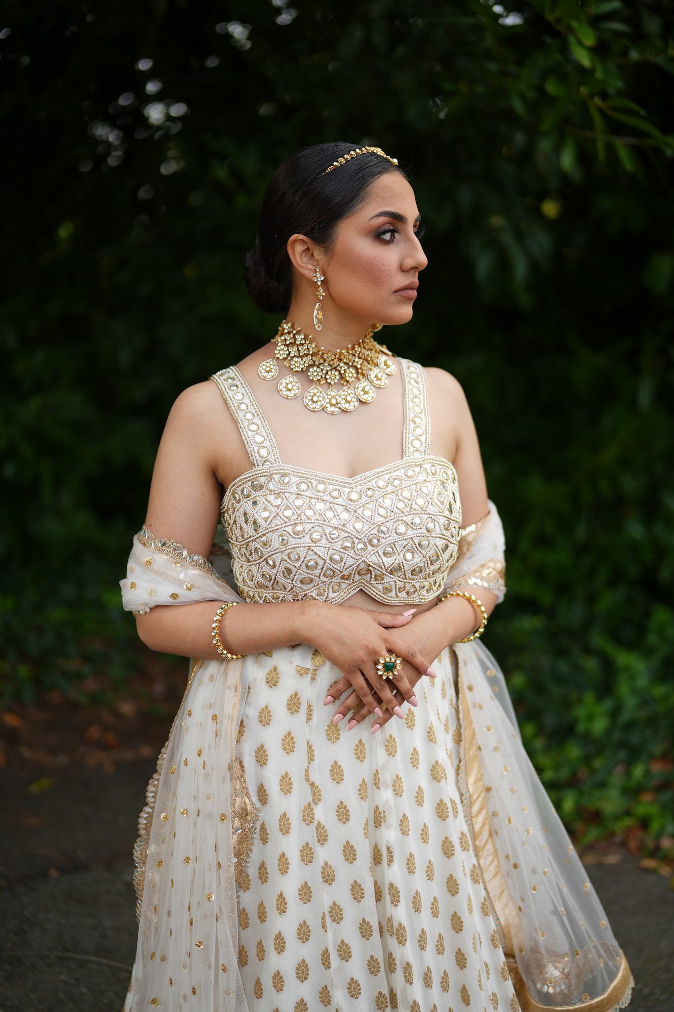 Which Jewellery Suits On White Lehenga Trendmalls Women's White Georgette Embroidered Work Lehenga Choli