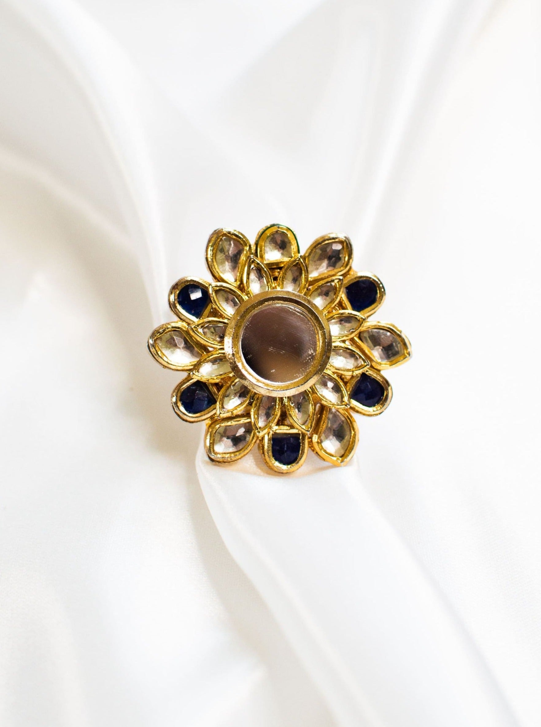 Black Finger Ring for Women - Indian Kundan Jewelry