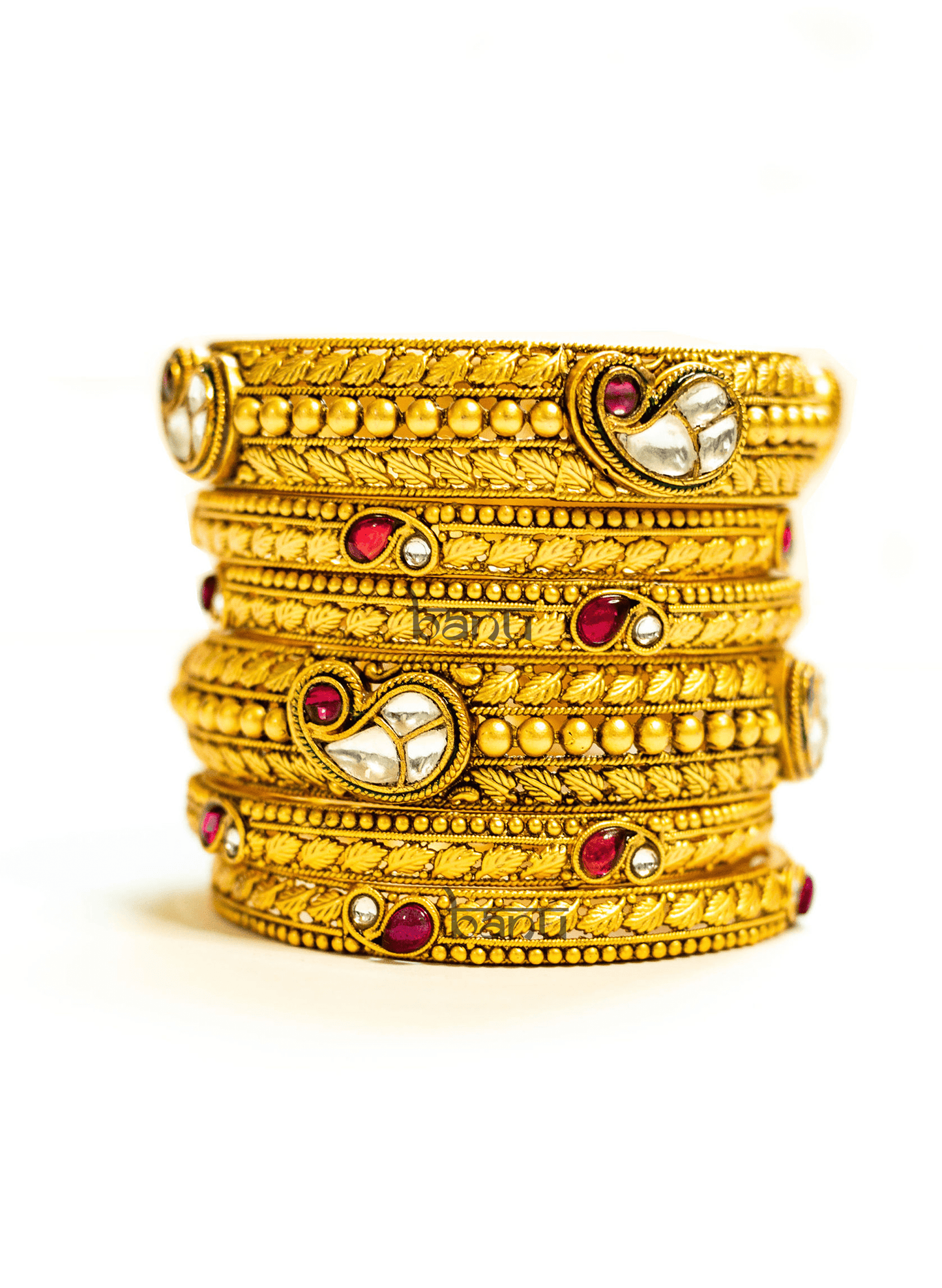Guha - Ruby Bangle Indian Kundan Jewelry For Women