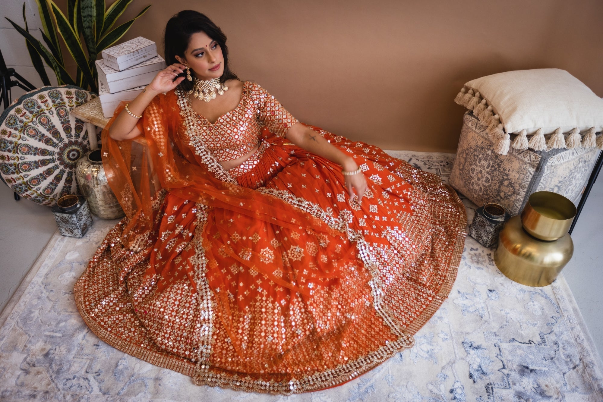 Maroon Velvet Embroidered Bridal Lehenga Choli 237162