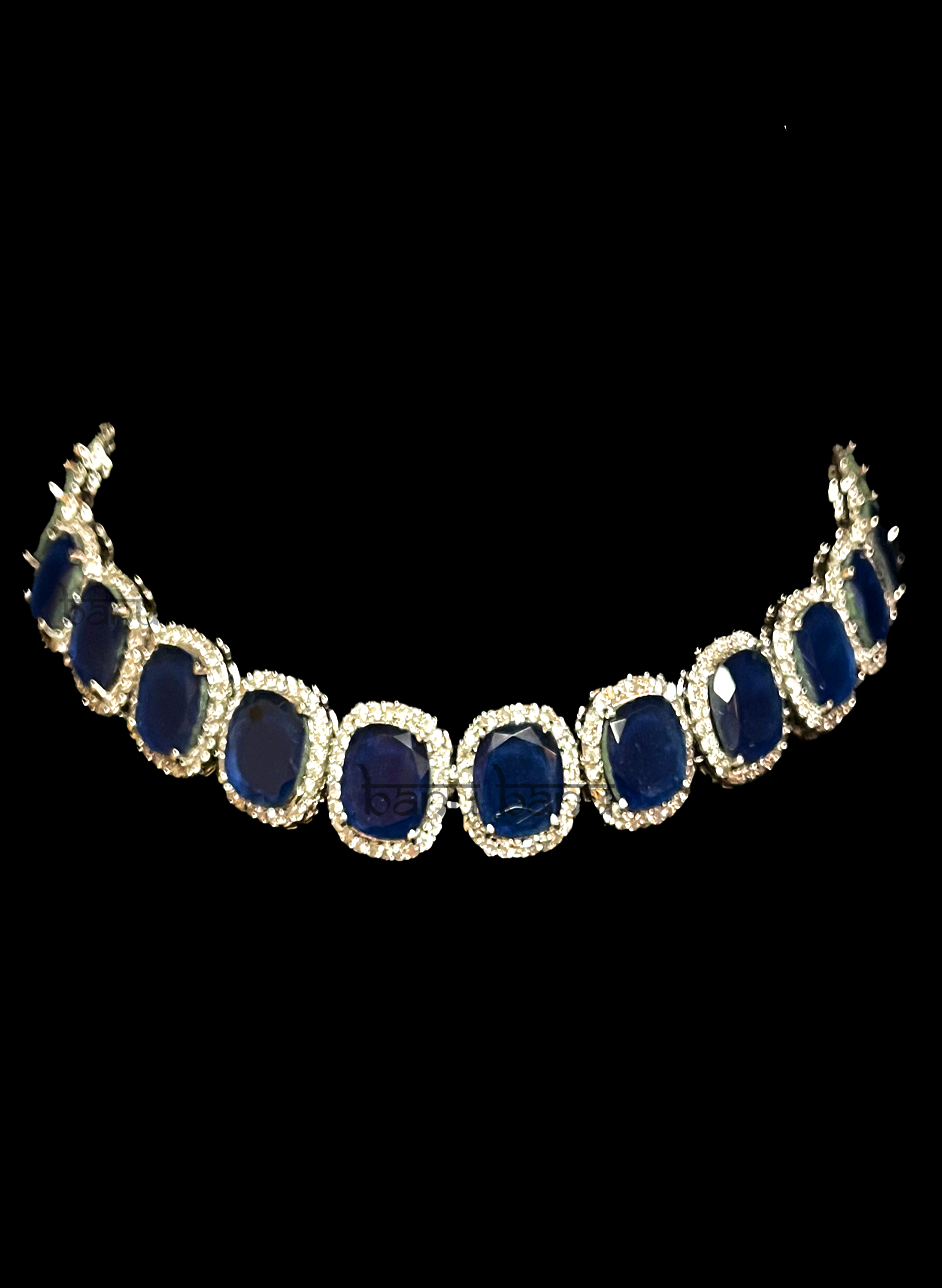 Blue onyx hanging earrings set