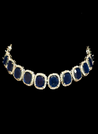 Blue bridal necklace choker with Kundan 