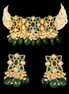 Kesir - Indian Pearl Jewelry Choker & Earrings of Kundan & Emerald for Ladies'