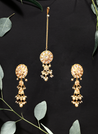 Kundan tikka jewelry set with pearl drops
