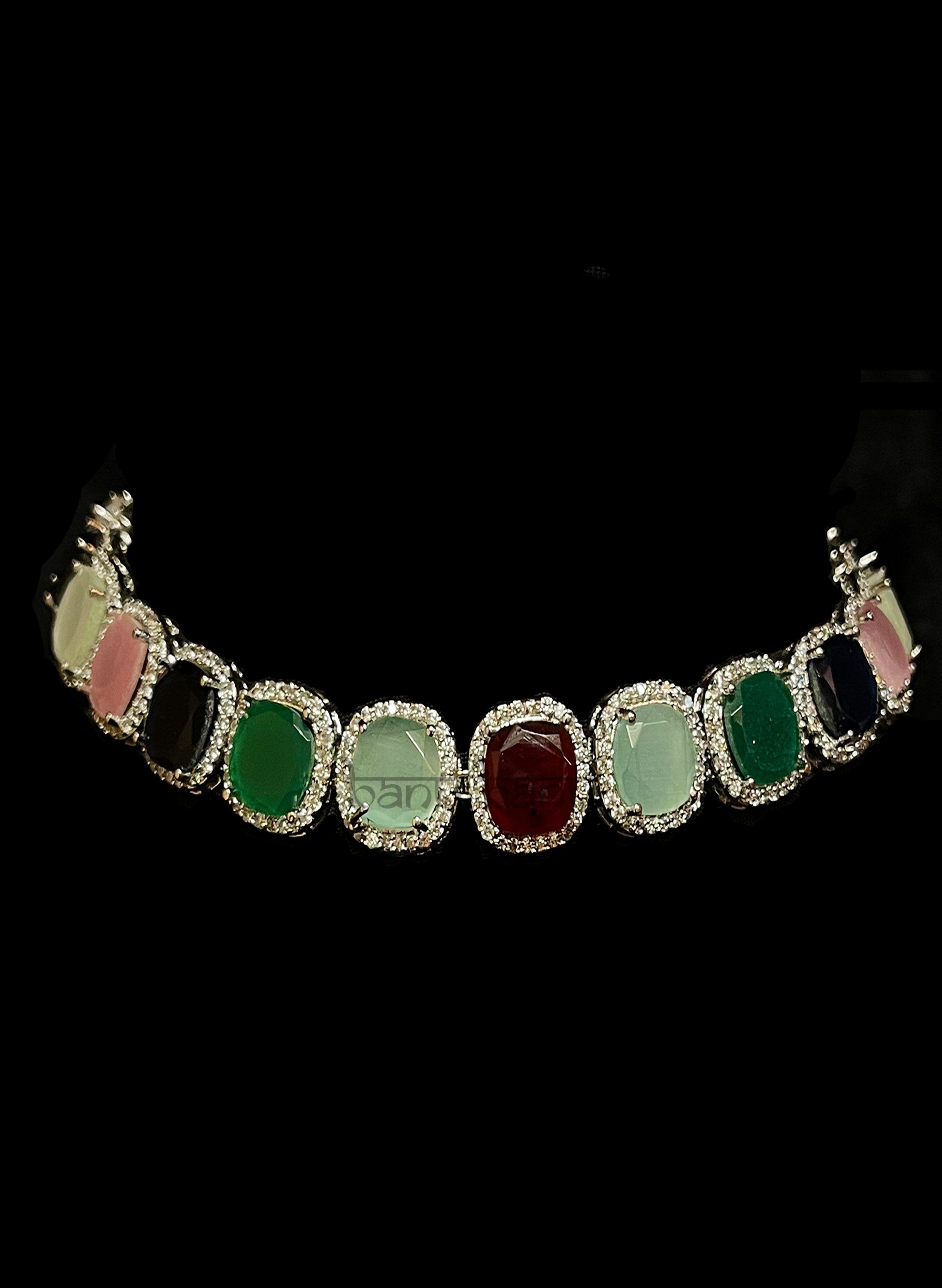 Multicolor polki choker necklace for Indian brides