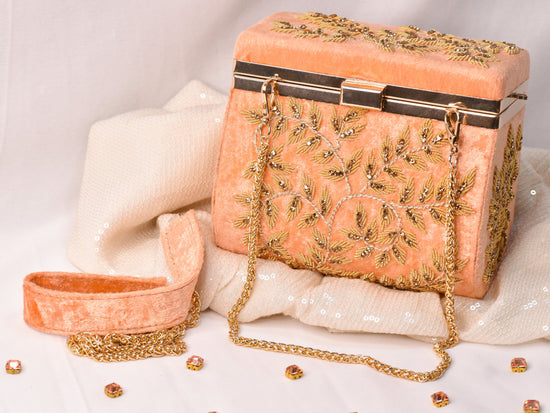 Embroidered Velvet Clutch