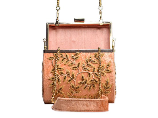 Embroidered Velvet Clutch
