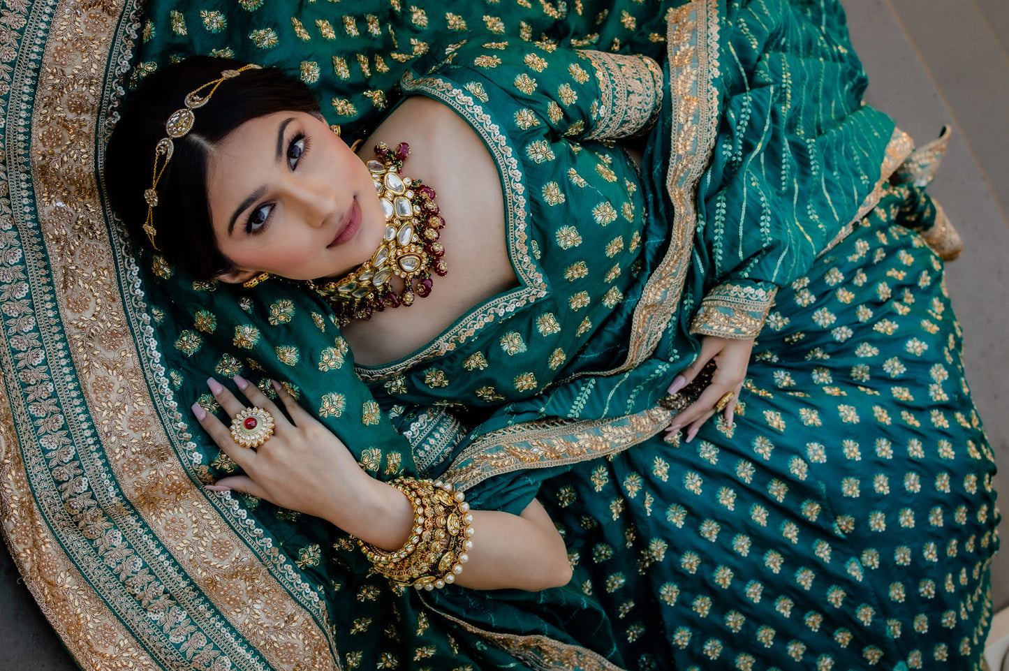 Stunning teal green lehenga