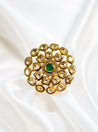 Emerald & Kundan Gemstone Ring for Women