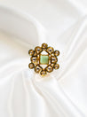 Turquoise onyx ring with Kundan gemstone for ladies