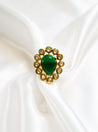 Emerald Women's ring with Kundan gems