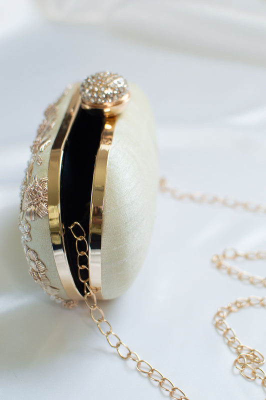 Mint clutch purse with detachable gold chain straps