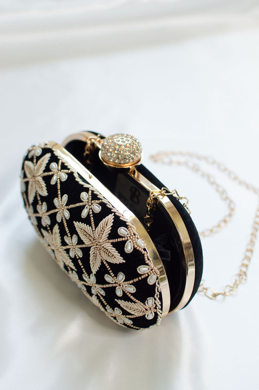 Women's black purse for weddings parties
