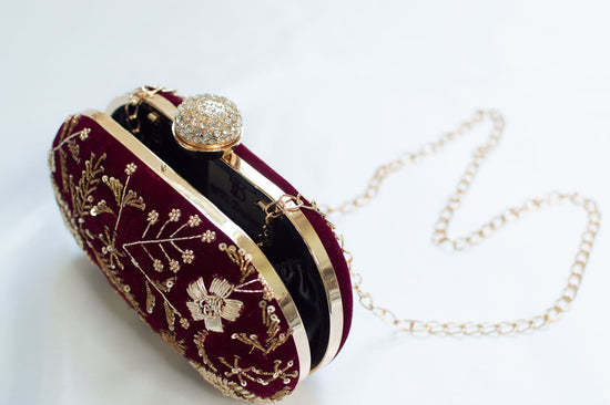 Golden Sequin Clutch Bag With Sling Vintage Beaded Bag -  Israel