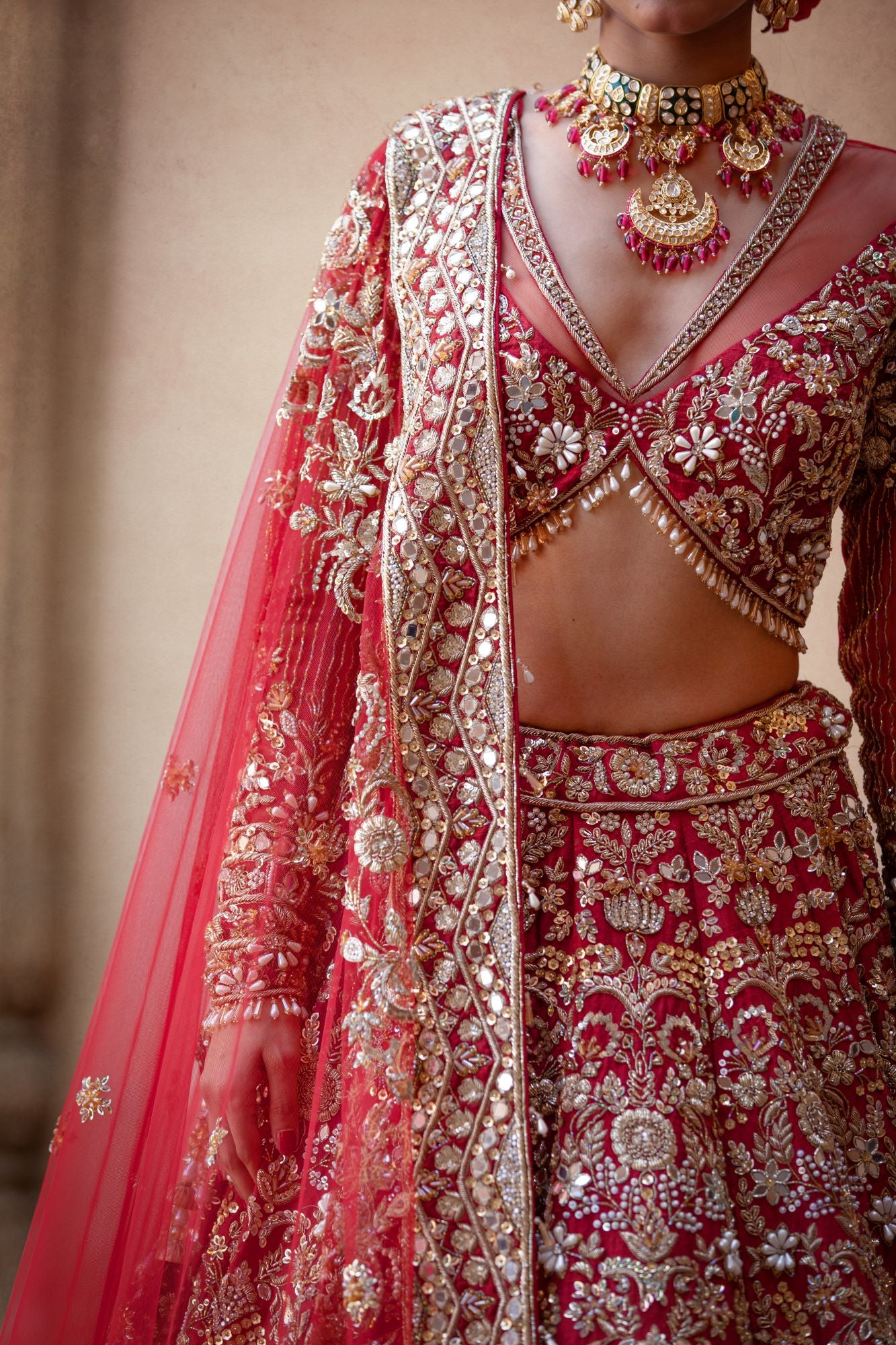 bridal red lehenga