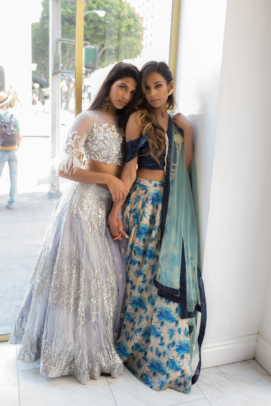 Geena Lengha - Net Lehenga with Sequin & Zardozi Work - bAnuDesigns