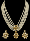 Zavia - Pearl Jewelry Set w/ Kundan Pendant & Earrings for Indian Women