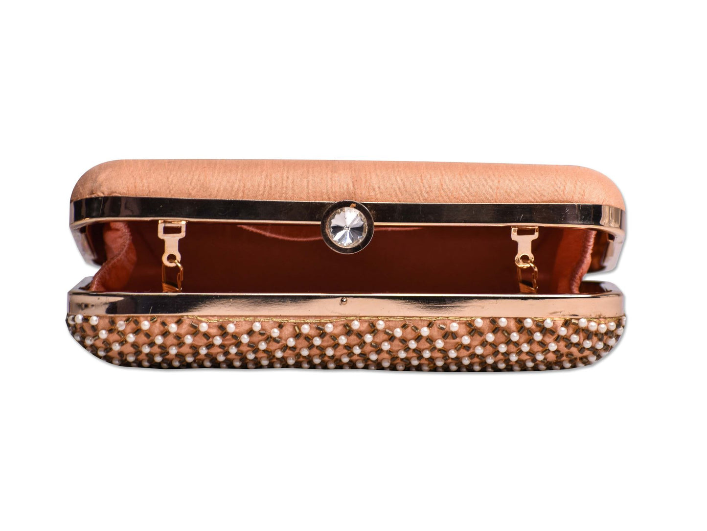 Peach Clutch with pearls