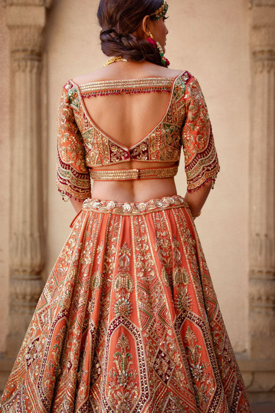 orange lehenga