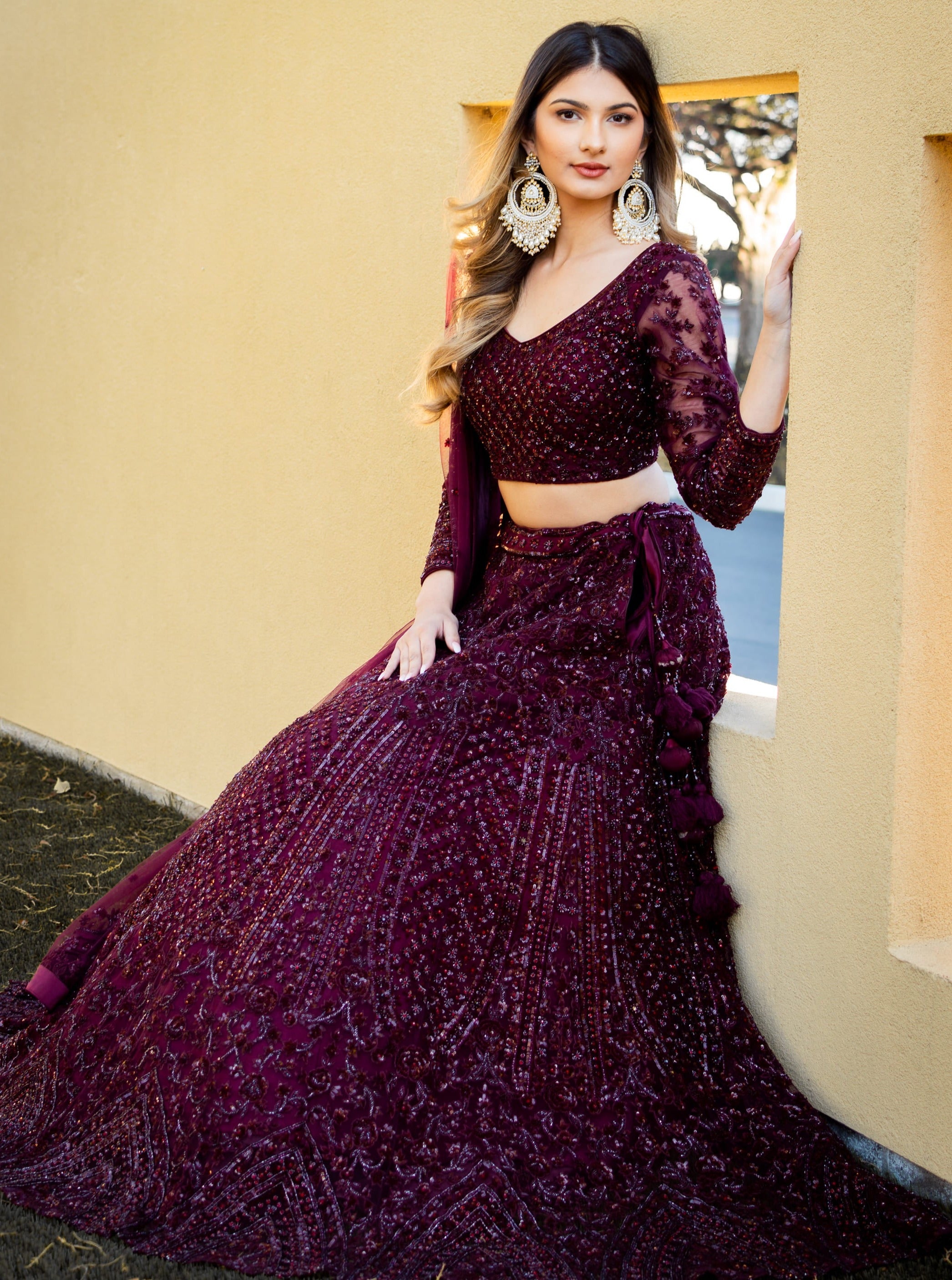 Buy Wine Color Silk Wedding Eid Anarkali Suit With Zardosi Work Online -  LSTA00007 | Andaaz Fashion