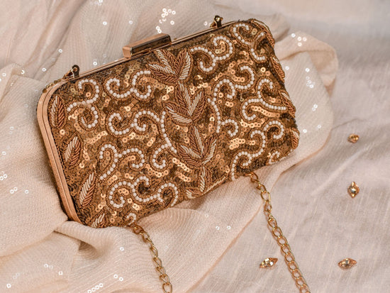 Load image into Gallery viewer, Gold Sequin Clutch
