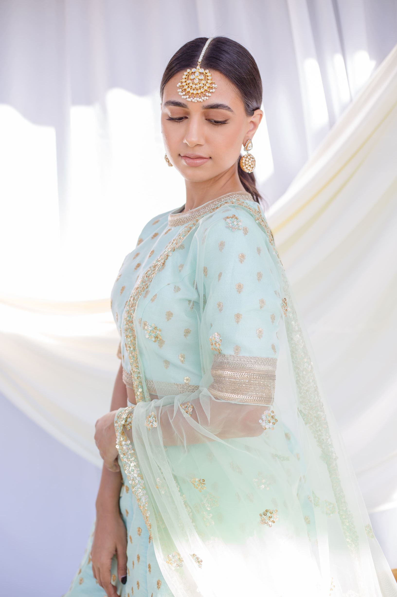 Blue Color Soft Net Material Lehenga With Dori And Stone Work – Cygnus  Fashion