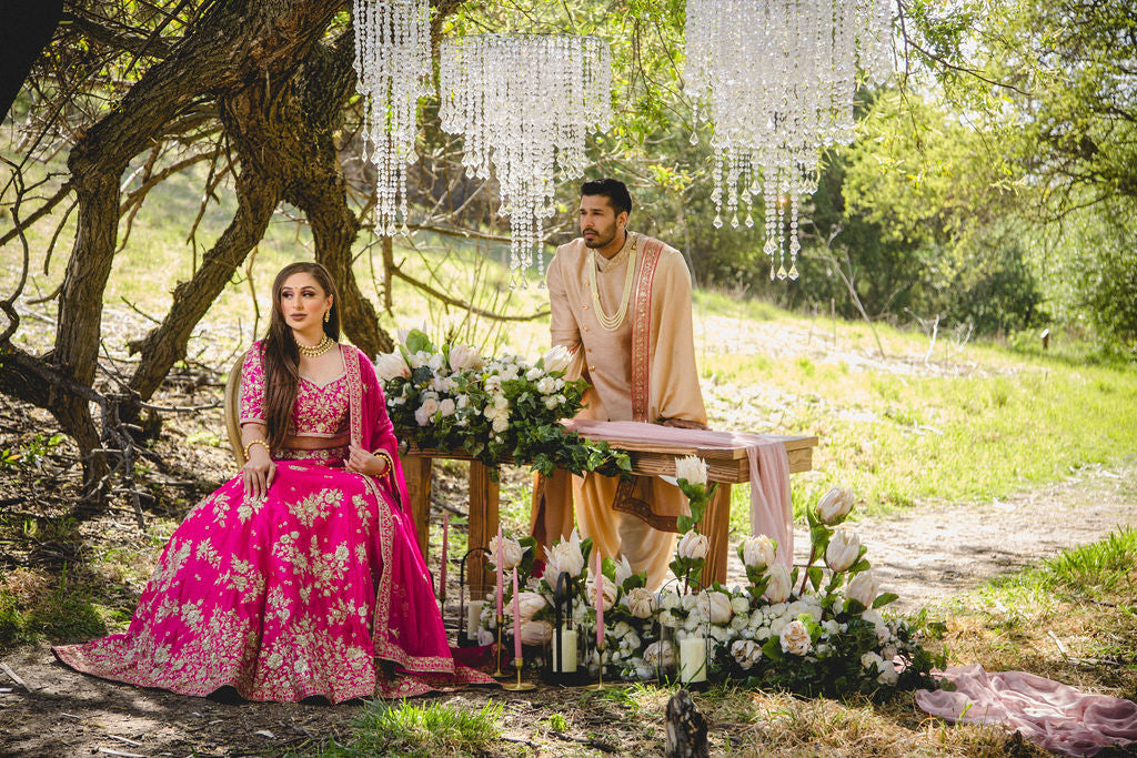 Pink Wedding Lehenga: Bridal Reception Outfit – B Anu Designs