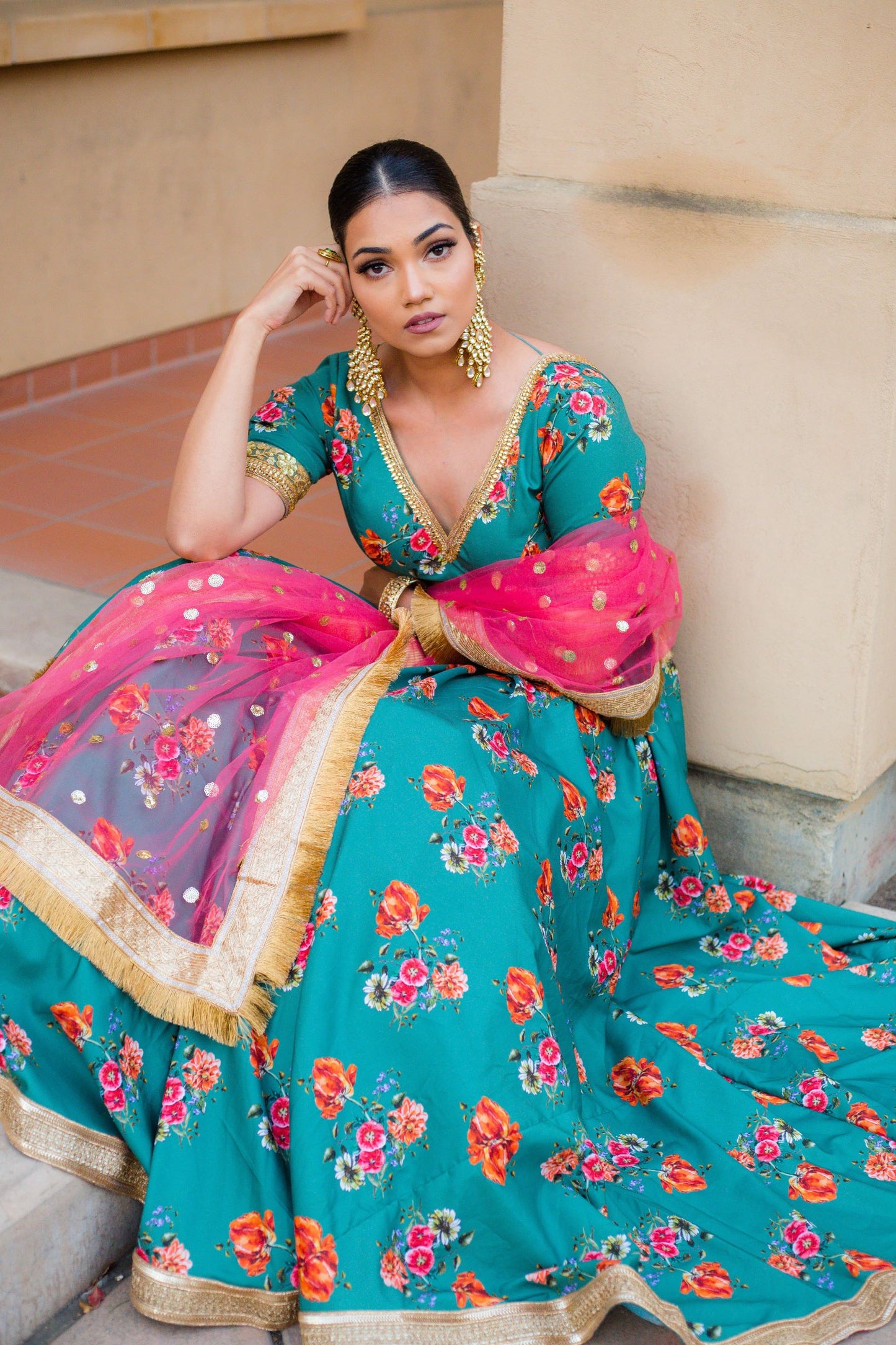 turquoise blue lehenga choli