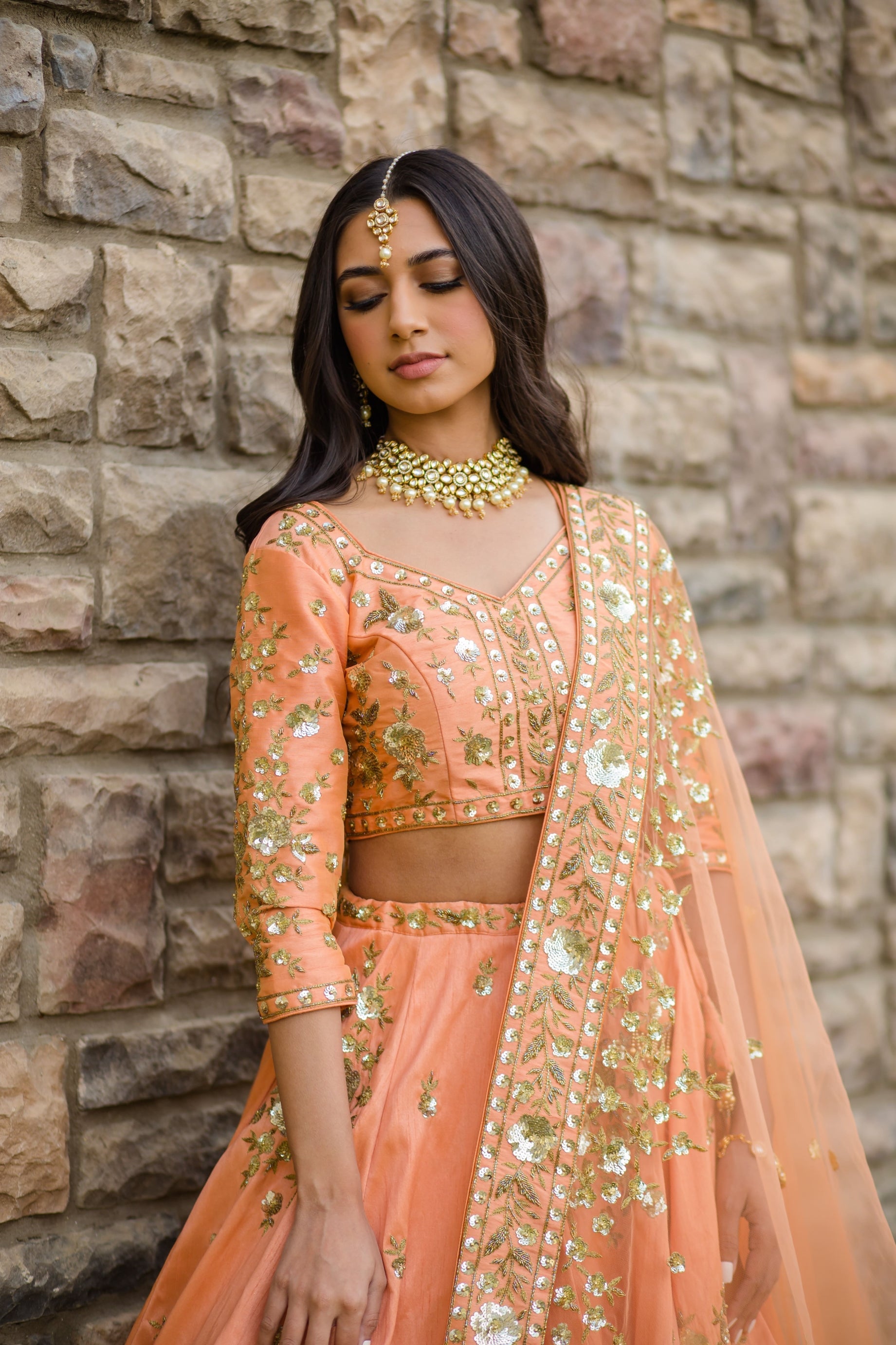 Peach Colour ARYA 24 Heavy Designer Wedding Wear Embroidery Work Bridal  Lehenga Choli Collection 9418 - The Ethnic World