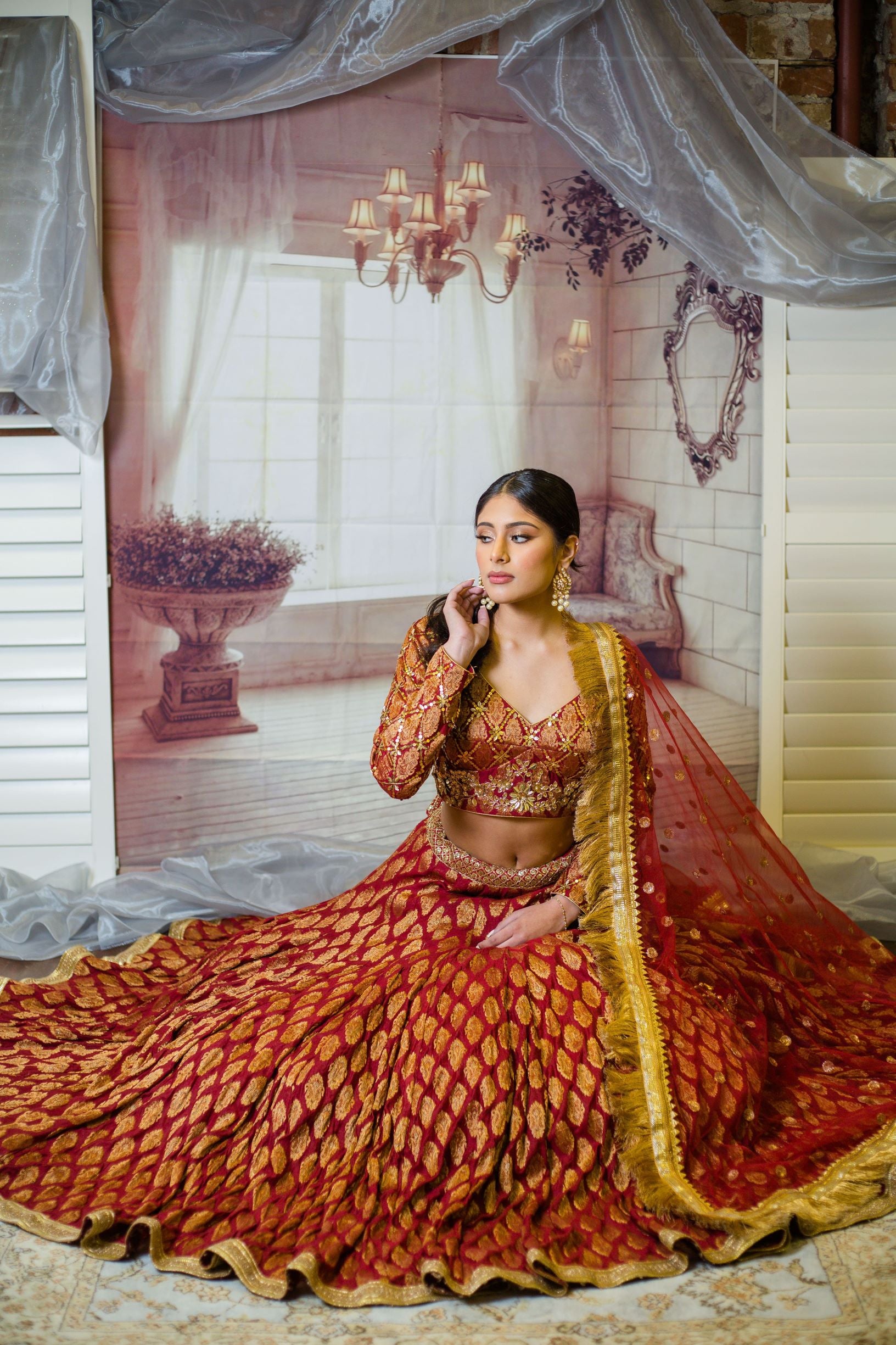 Buy Pink Art Silk Banarasi Stone Work Umbrella Lehenga Wedding Wear Online  at Best Price | Cbazaar
