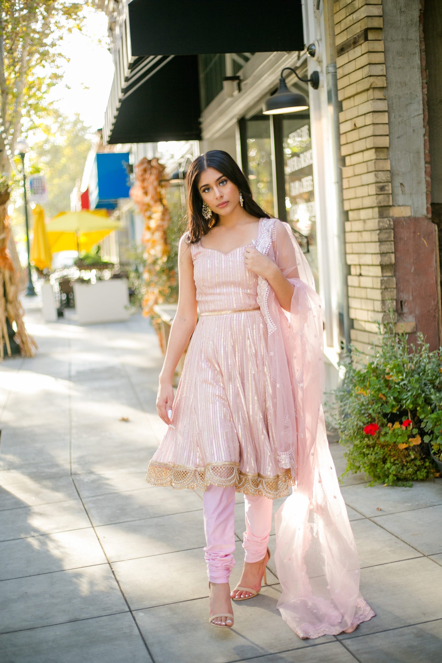Load image into Gallery viewer, Pastel Pink Short Anarkali Dress
