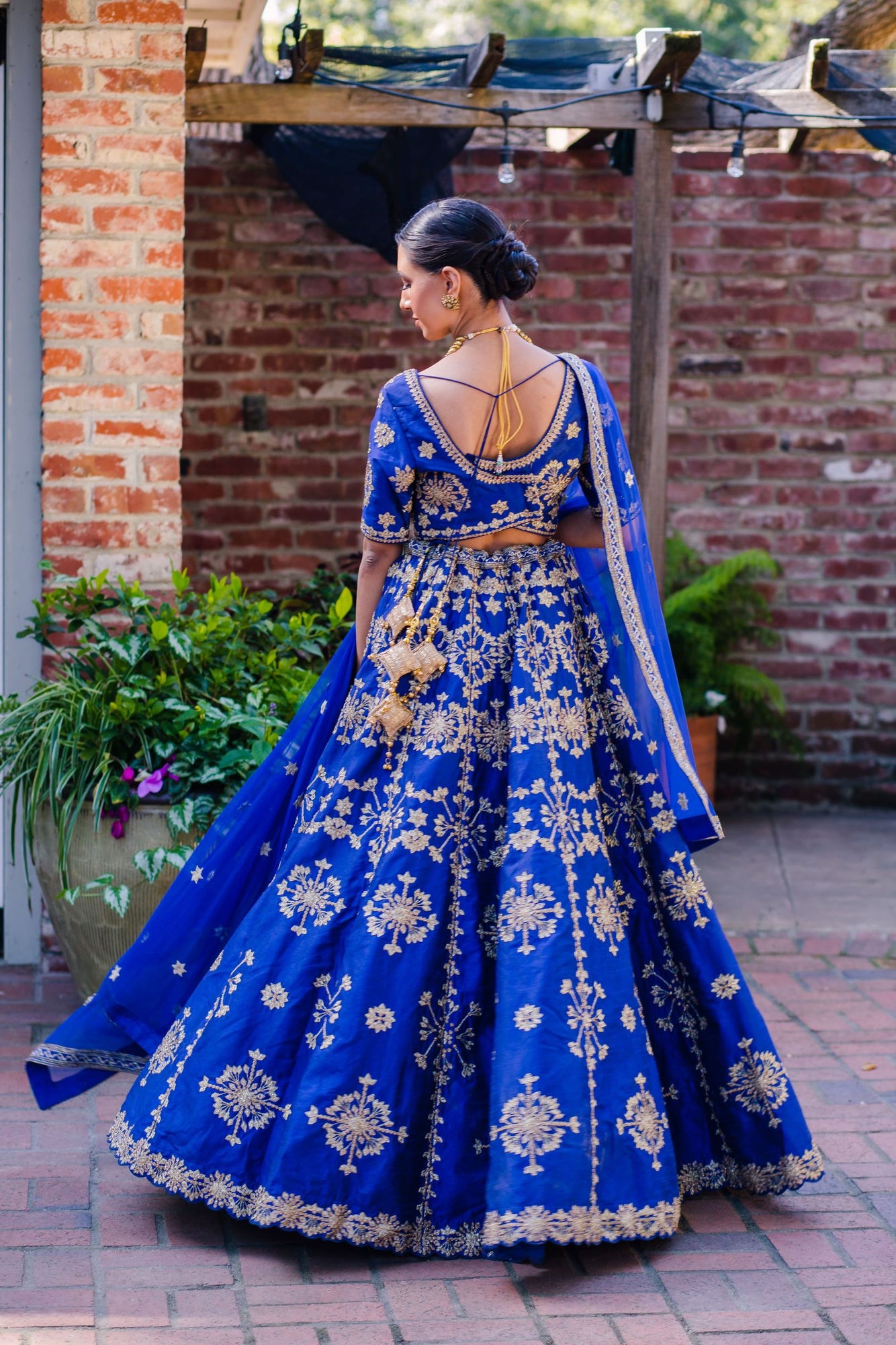 royal blue bridal lehenga