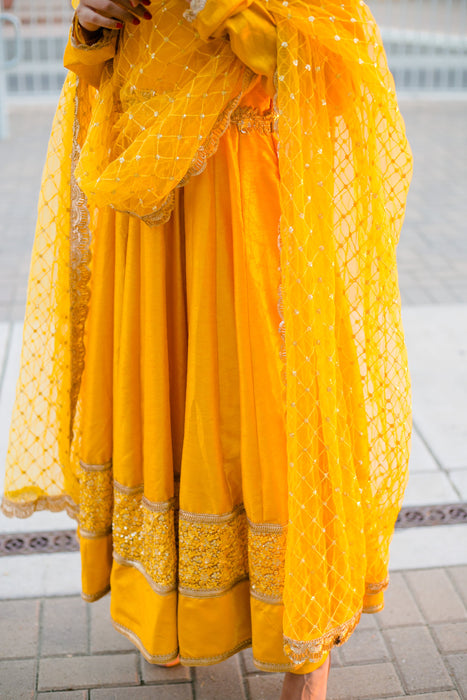 mustard yellow anarkali