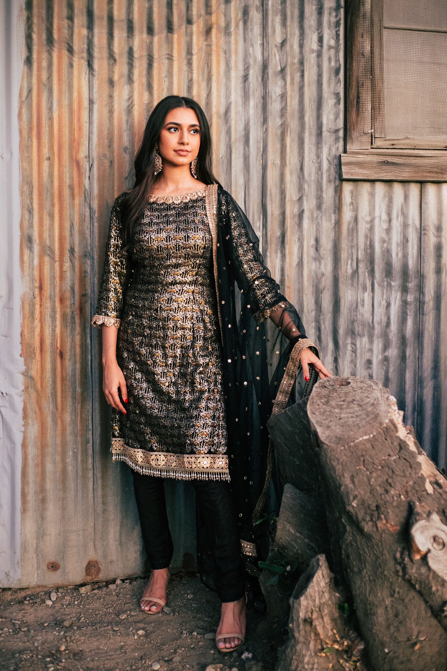 party wear black kurti