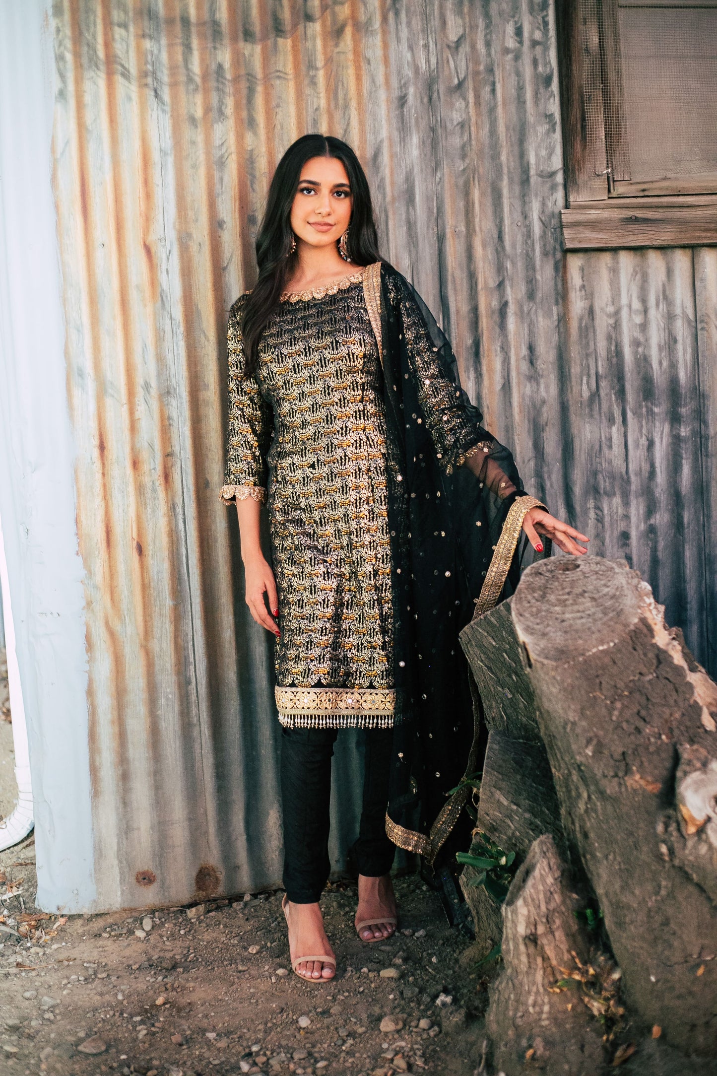 party wear black kurti