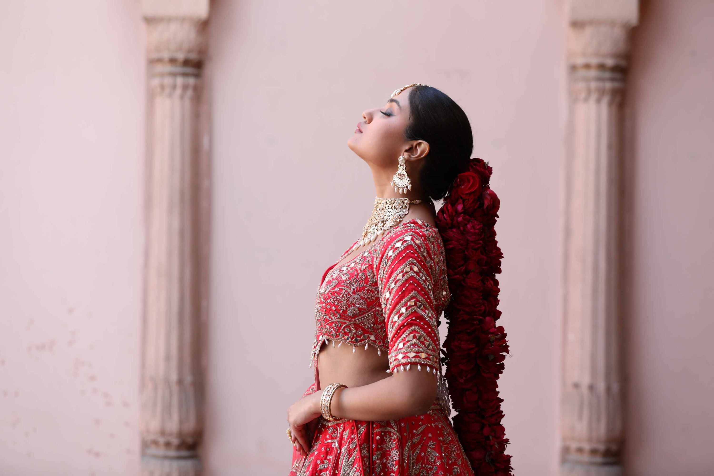 All Red Bridal Lehenga: Indian Wedding Lengha in USA – B Anu Designs