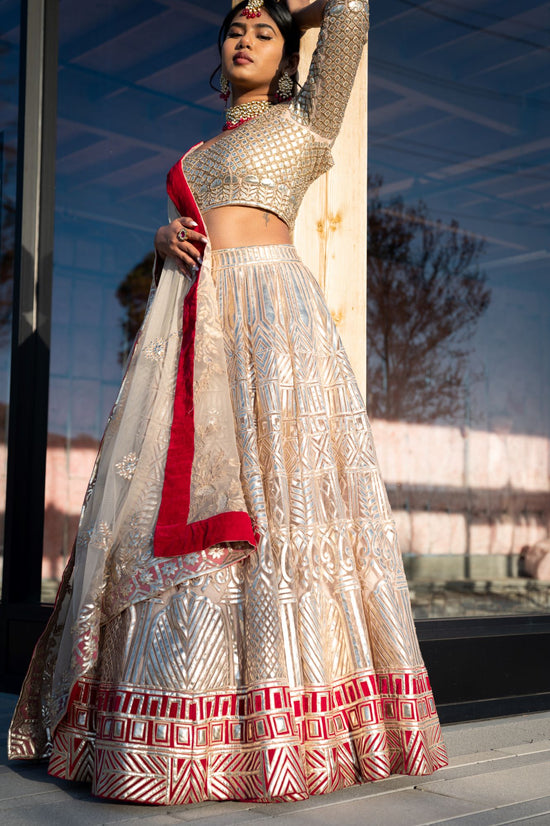 Load image into Gallery viewer, Starlit Silver Lehenga

