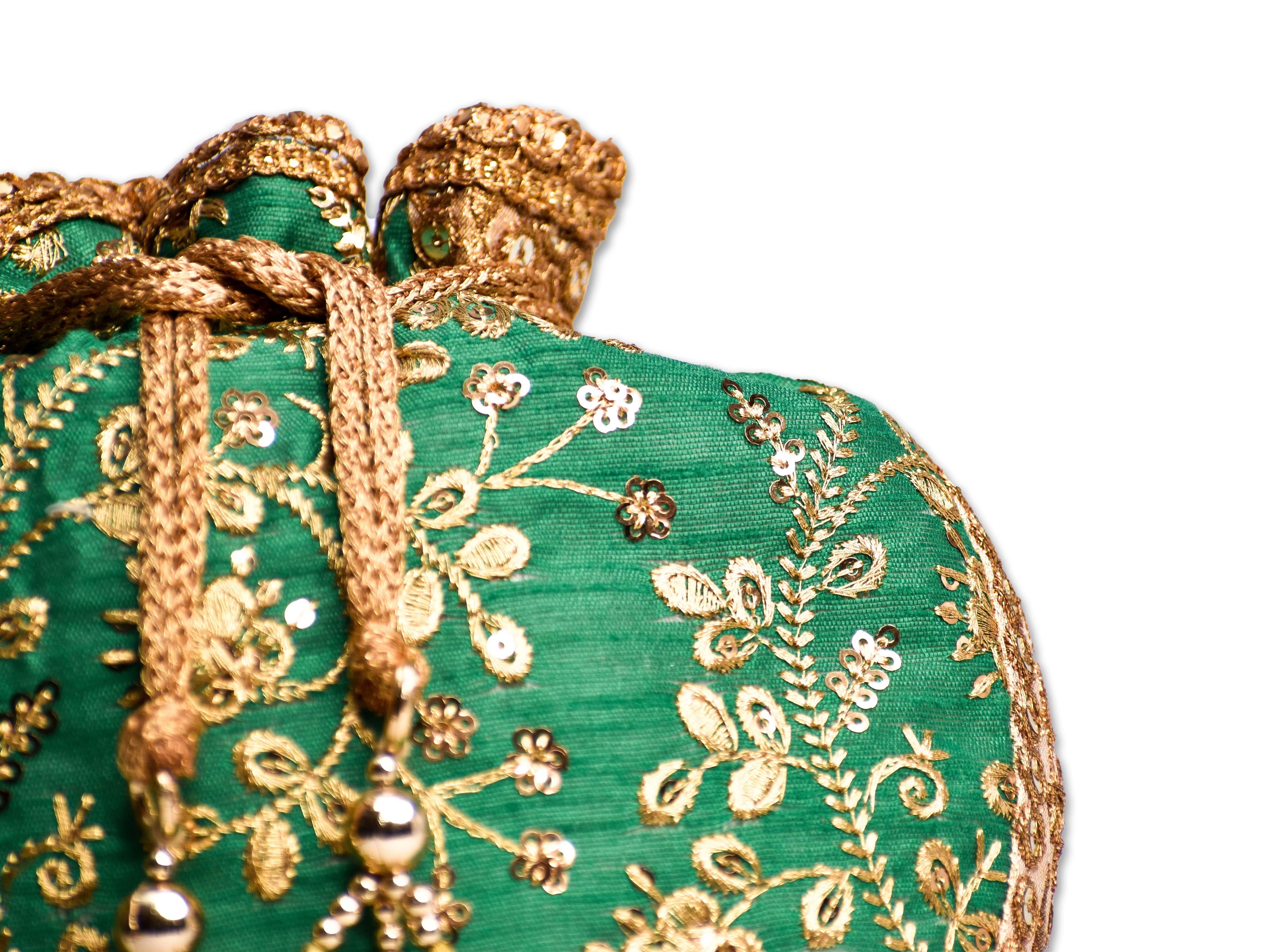 Indian Tradtional Zardosi Work Beaded Potli Bag for Wedding Party Handbags  Golden Embroidered Handbag Women's Purse - Etsy