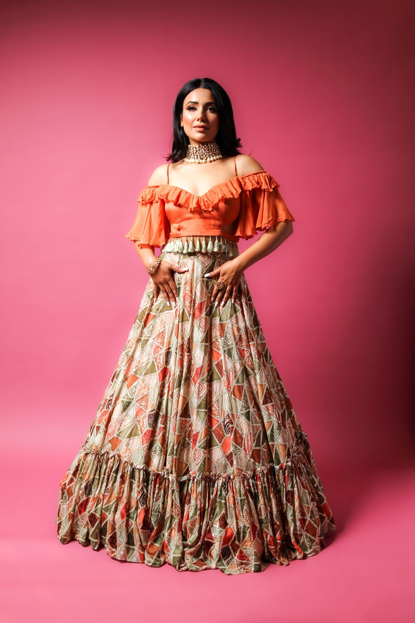Indian Bridal Wear - Tangerine Dream Lehenga by B Anu Designs