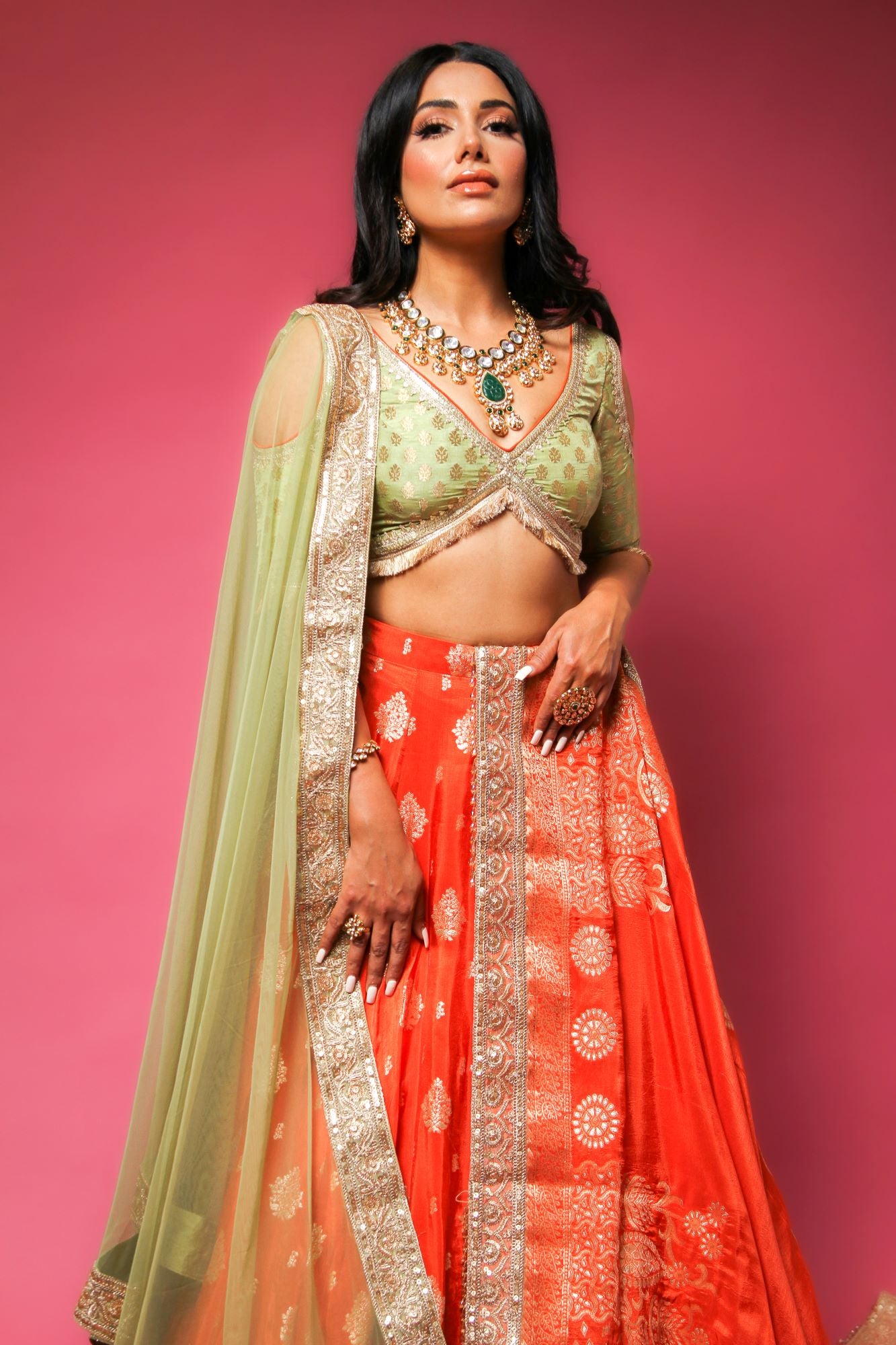 Tangy Pistachio Lehenga
