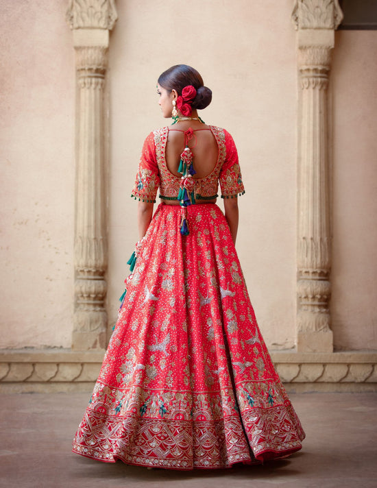 orange lehenga