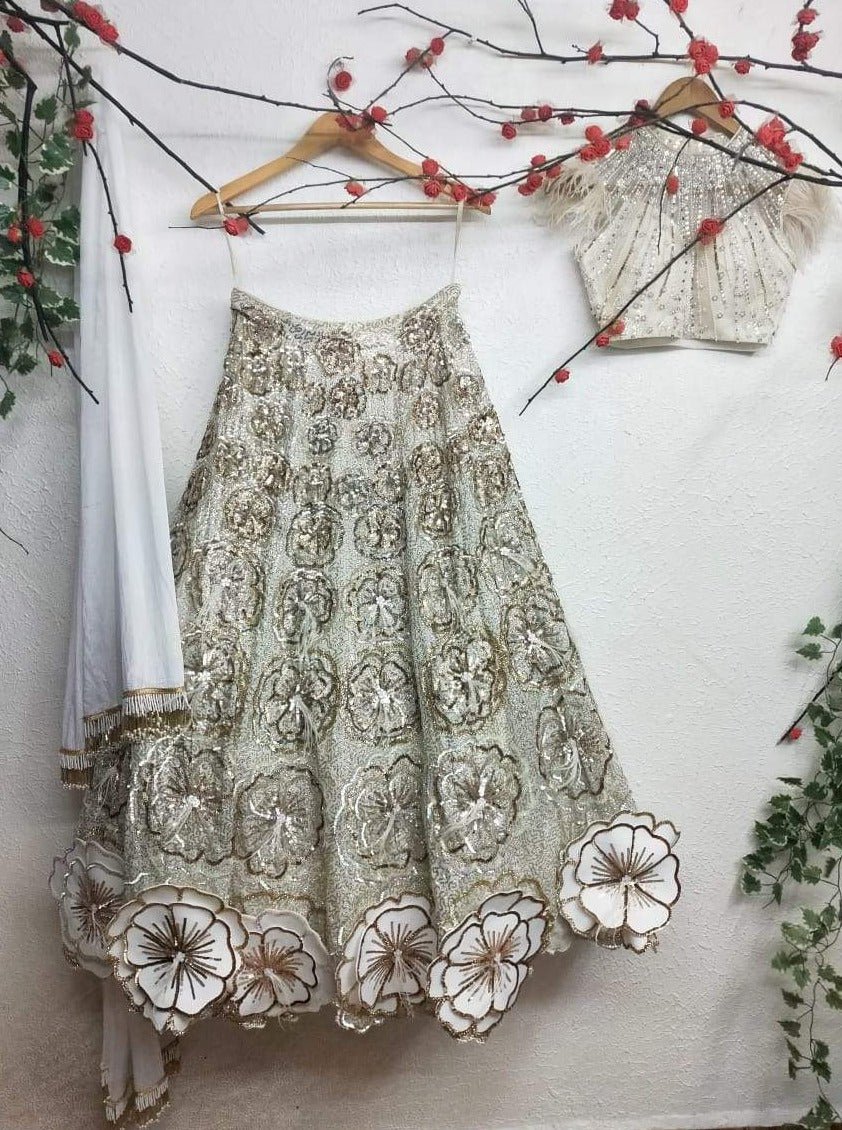 champagne indian wedding dress Champagne Gold Heavily Embellished Bridal Gharara Set | Handcrafted Formal Wedding Wear